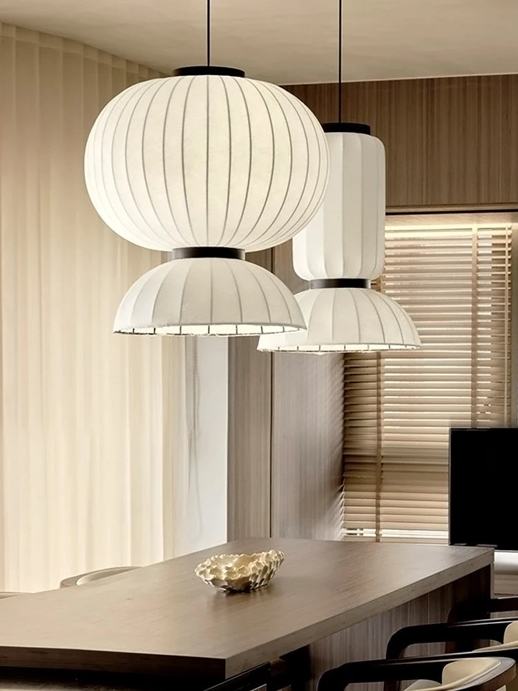 lustre led en soie minimaliste style nordique wabi sabi