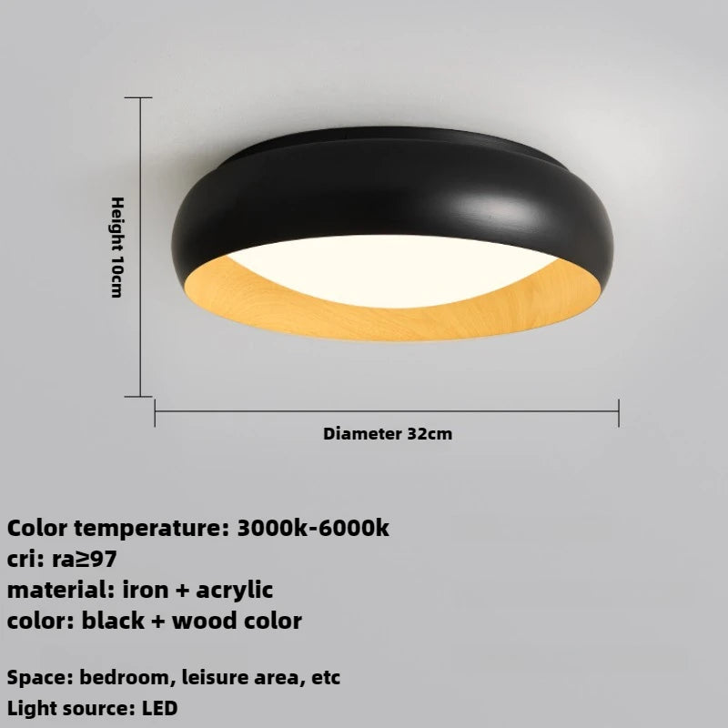 lampe minimaliste japonaise rétro circulaire anti éblouissement éclairage doux