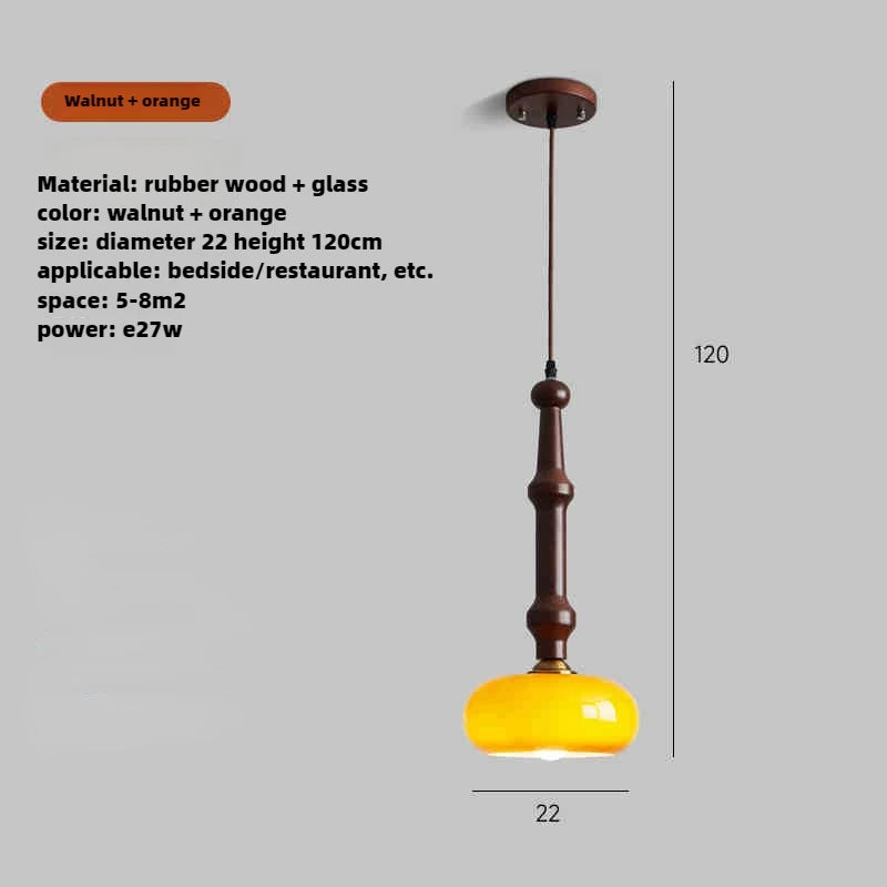 suspension en bois d'hévéa et verre pour intérieur moderne