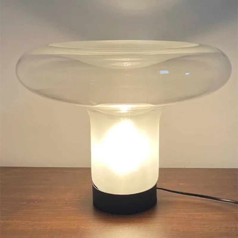 lampe à poser moderne en verre design champignon pour intérieur