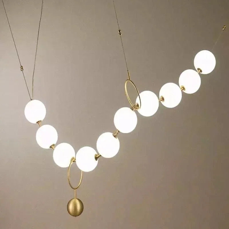 suspension moderne en verre design avec lumière led