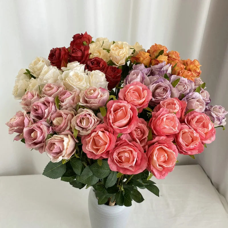 bouquet de roses artificielles pour décoration de mariage et jardin