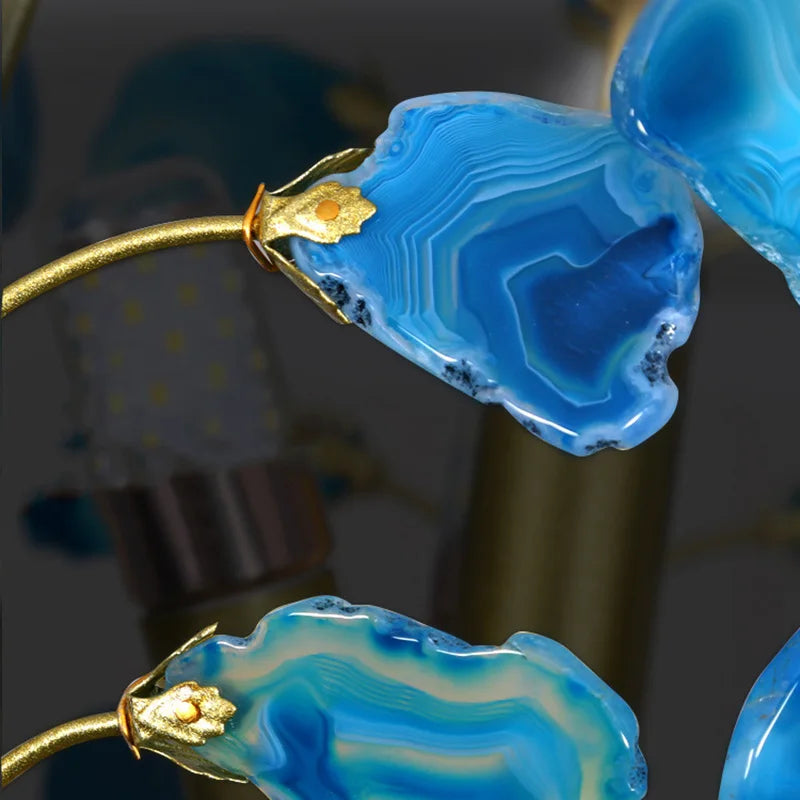 lustre led en agate naturelle idéal pour décoration romantique