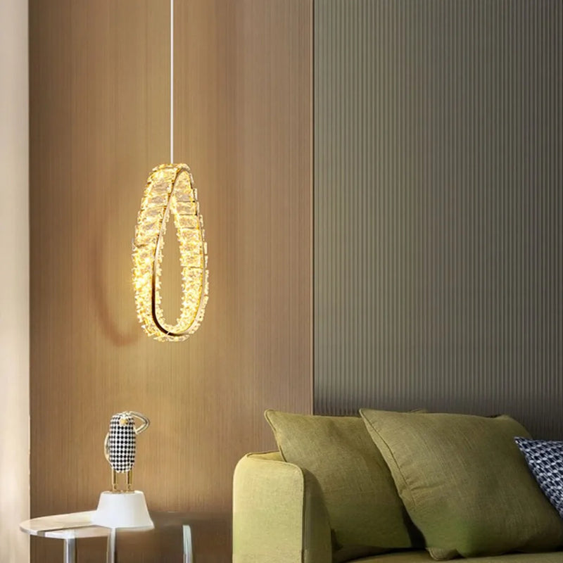 lustre led moderne en cristal de luxe adapté à l'intérieur