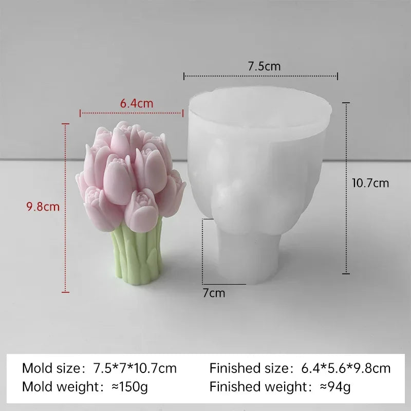 moule en silicone 3d pour fleurs et bougies artisanales