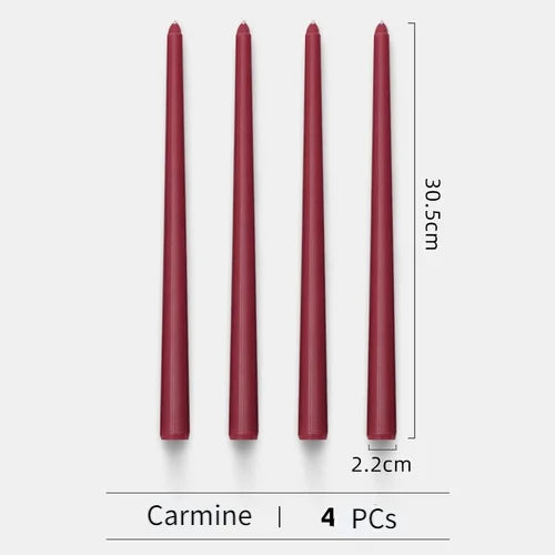 lot de 4 bougies coniques non parfumées pour décoration festive