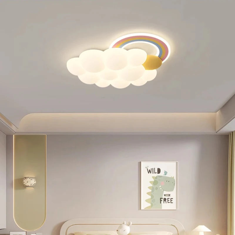 plafonnier led nuage arc-en-ciel pour chambre enfant