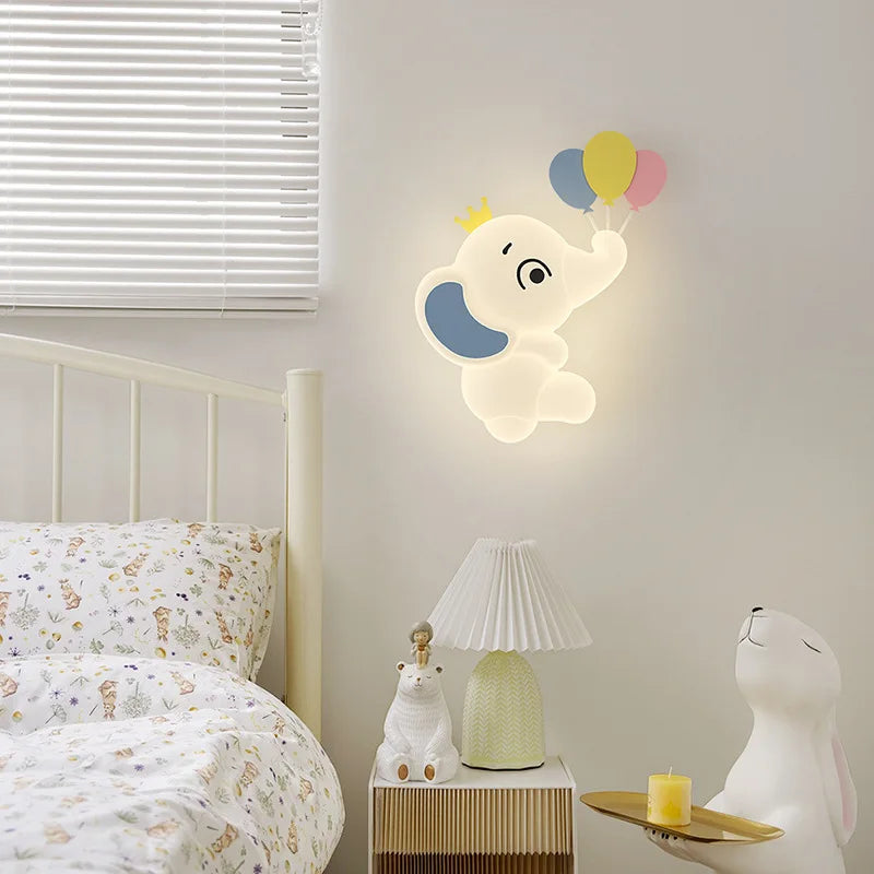 applique murale moderne éléphant pour enfant lumière douce