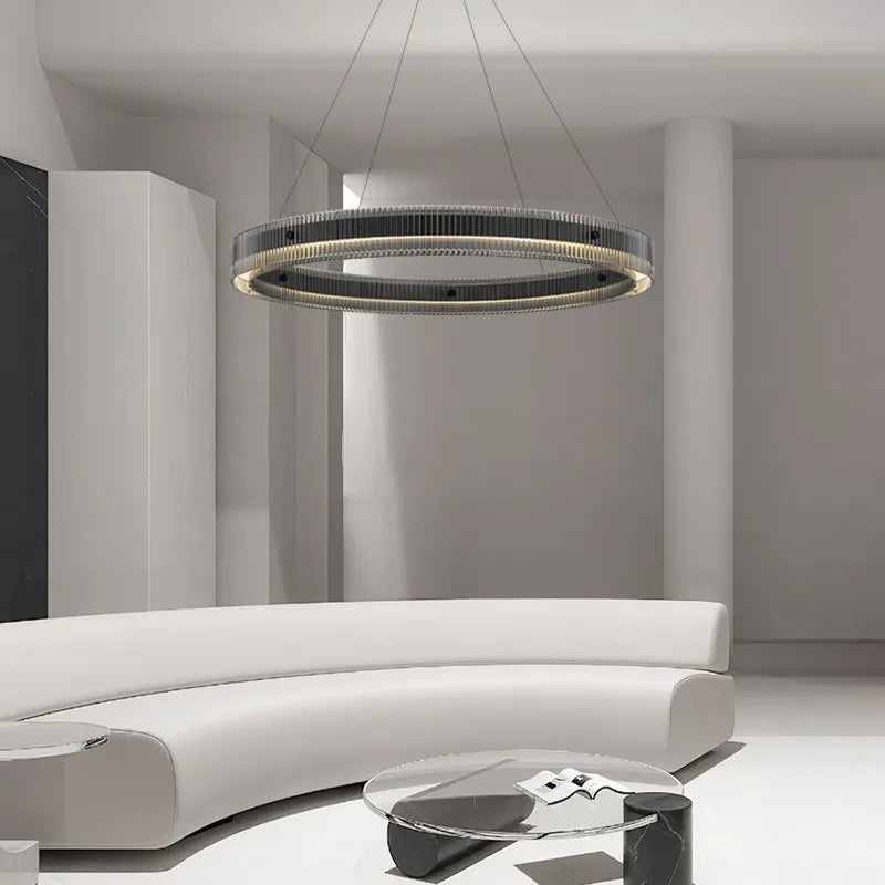 lustre led en anneau design nordique style italien moderne