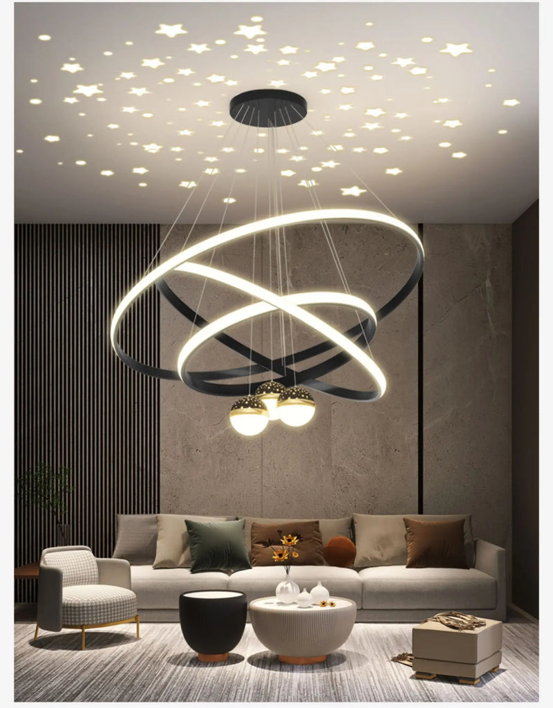 suspension à led étoilée pour un éclairage décoratif intérieur