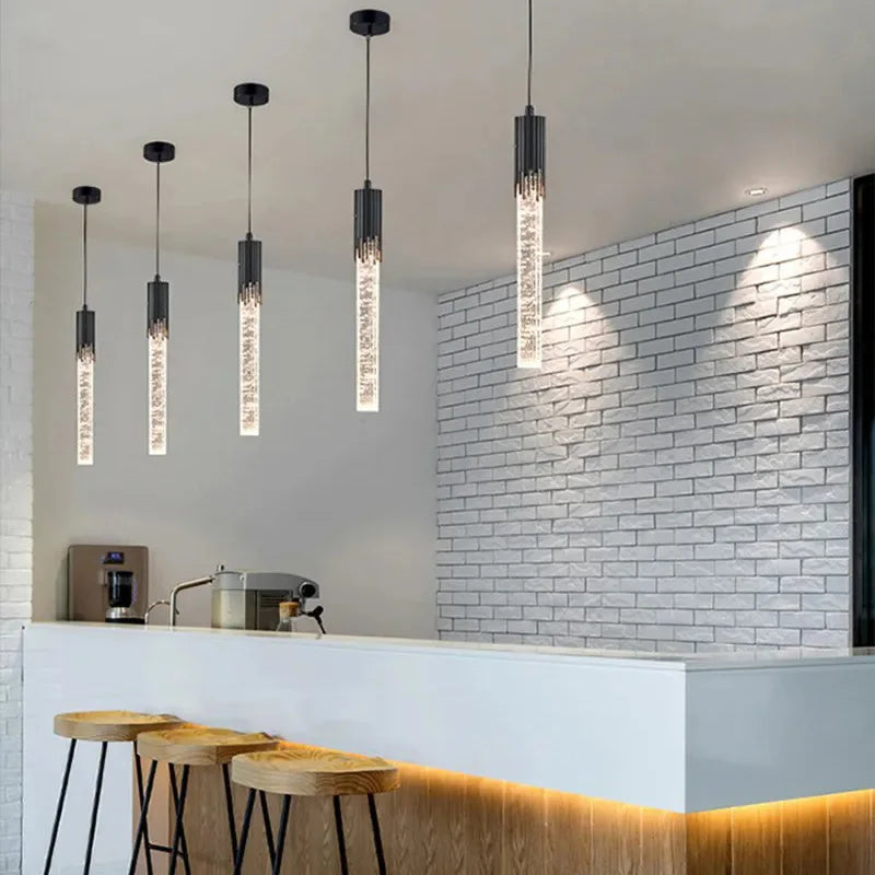 lustre en cristal led moderne pour hôtel et bar créatif