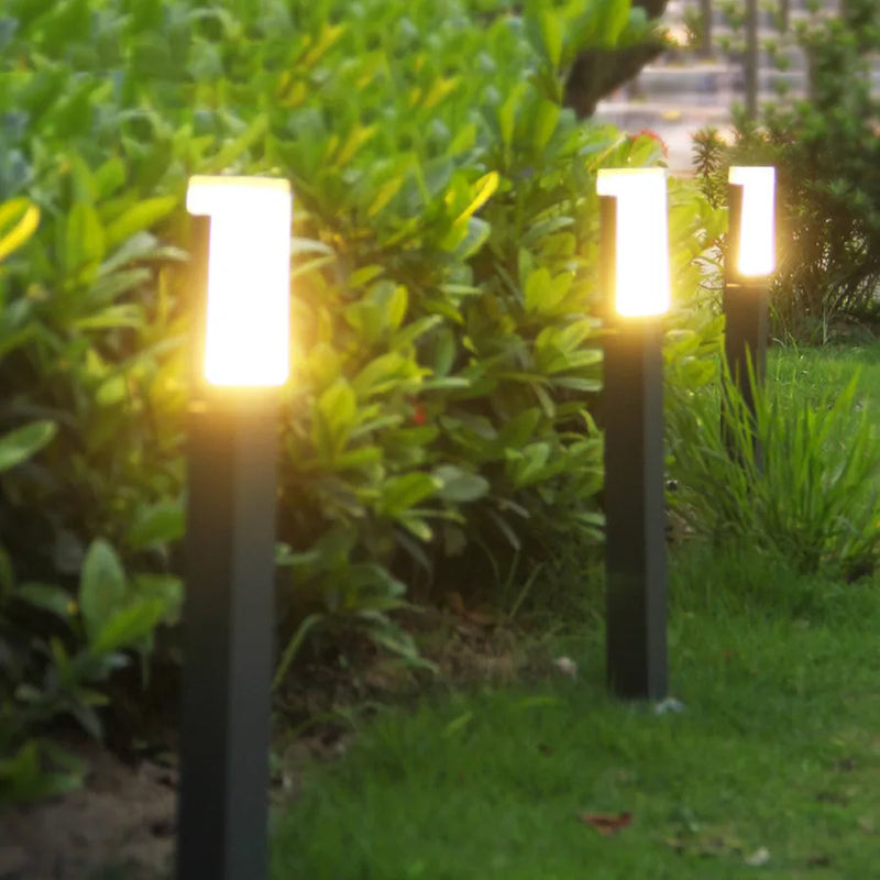 bornes lumineuses led étanches avec détecteur de mouvement pour jardin extérieur