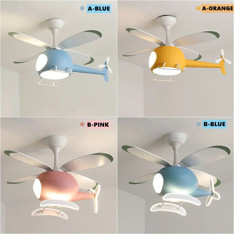 ventilateur de plafond moderne avion avec lumière led et télécommande