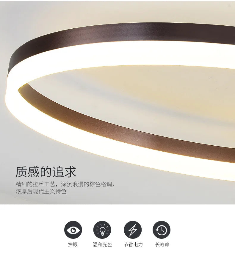 Modern LED super bright circular ceiling light in living room, Nordic restaurant light, minimalist bedroom ceiling light fixture