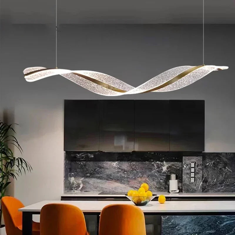 lustre spiralé design moderne pour hôtels bars et restaurants