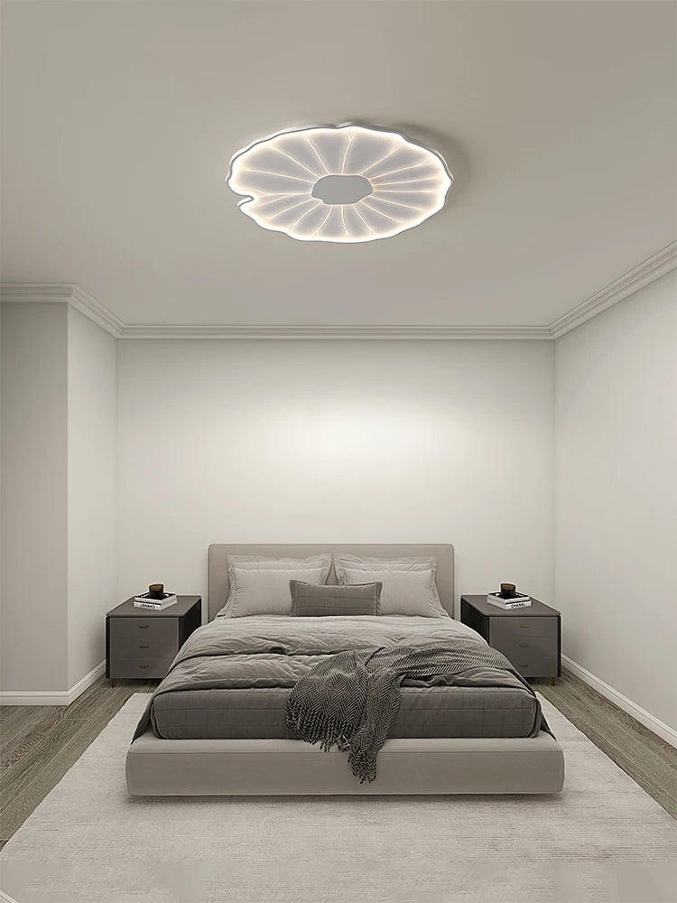 plafonnier led créatif en forme de feuille de lotus décoratif