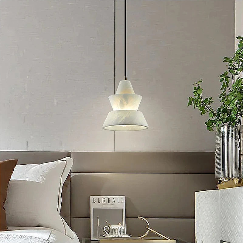 lustre en marbre naturel design moderne avec éclairage led créatif