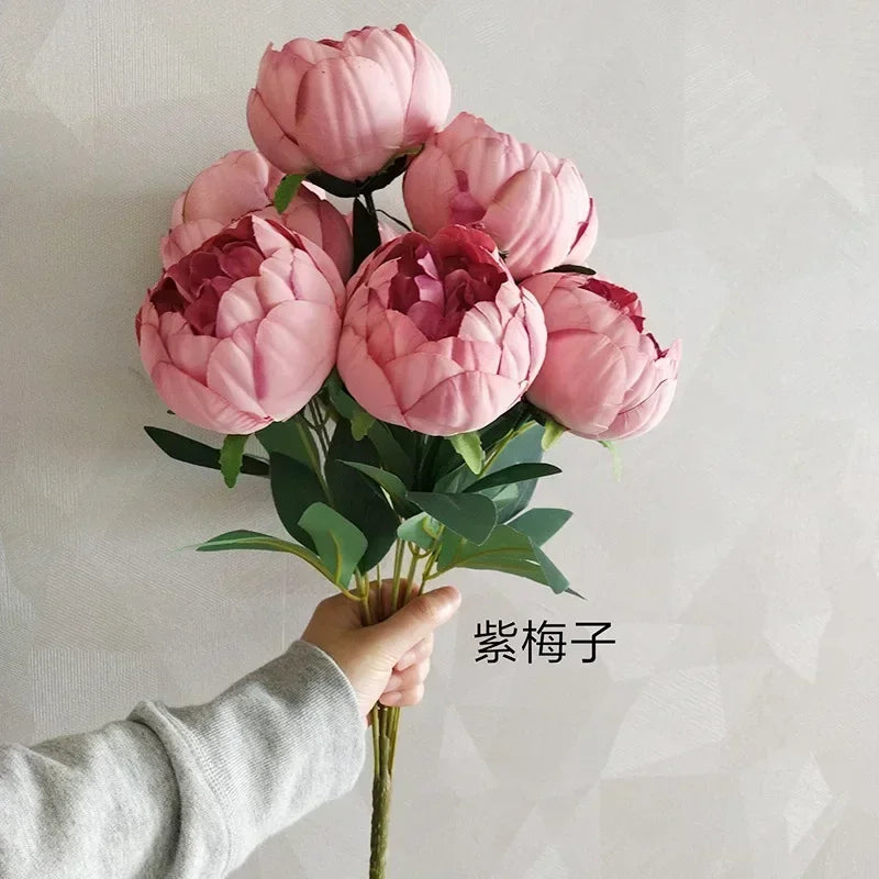 bouquets de pivoines artificielles pour décoration intérieure élégante