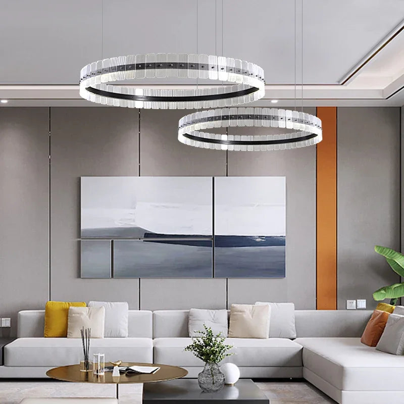 Italy Chandelier Acrylic Luxury Pendant Lamp LED Hanging Light  Living Dining Room Bedroom