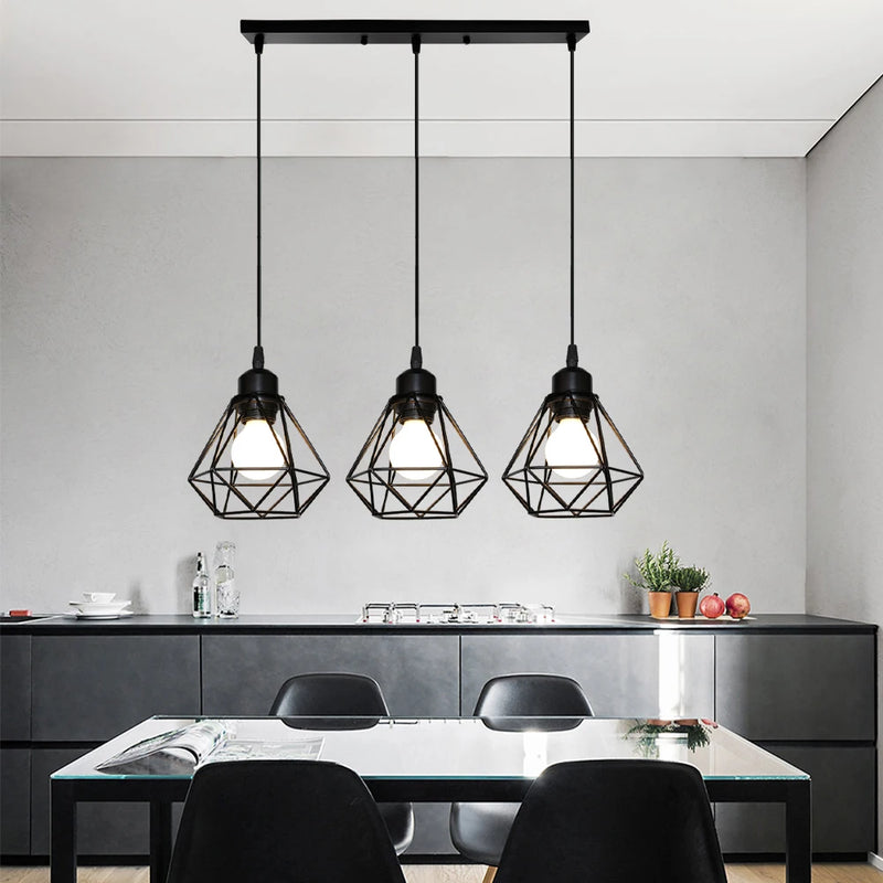 suspension moderne à têtes led pour intérieur design