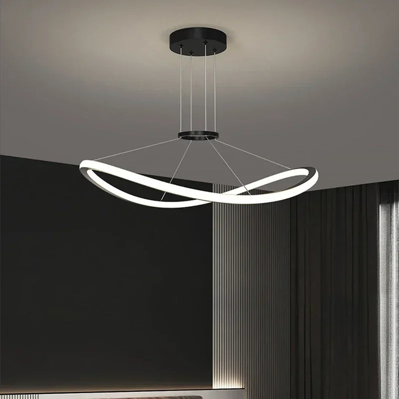 lustre moderne à led pour décoration intérieure réglable