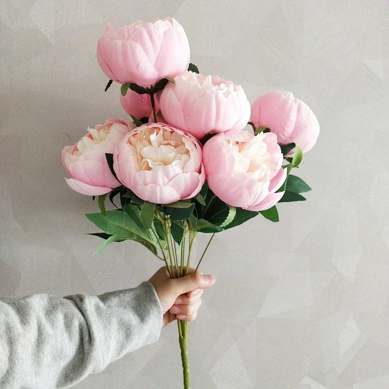 bouquets de pivoines artificielles pour décoration intérieure élégante