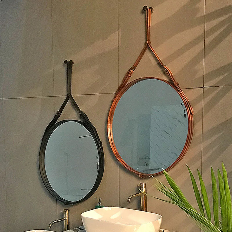 miroirs décoratifs ronds en bois pour décoration intérieure