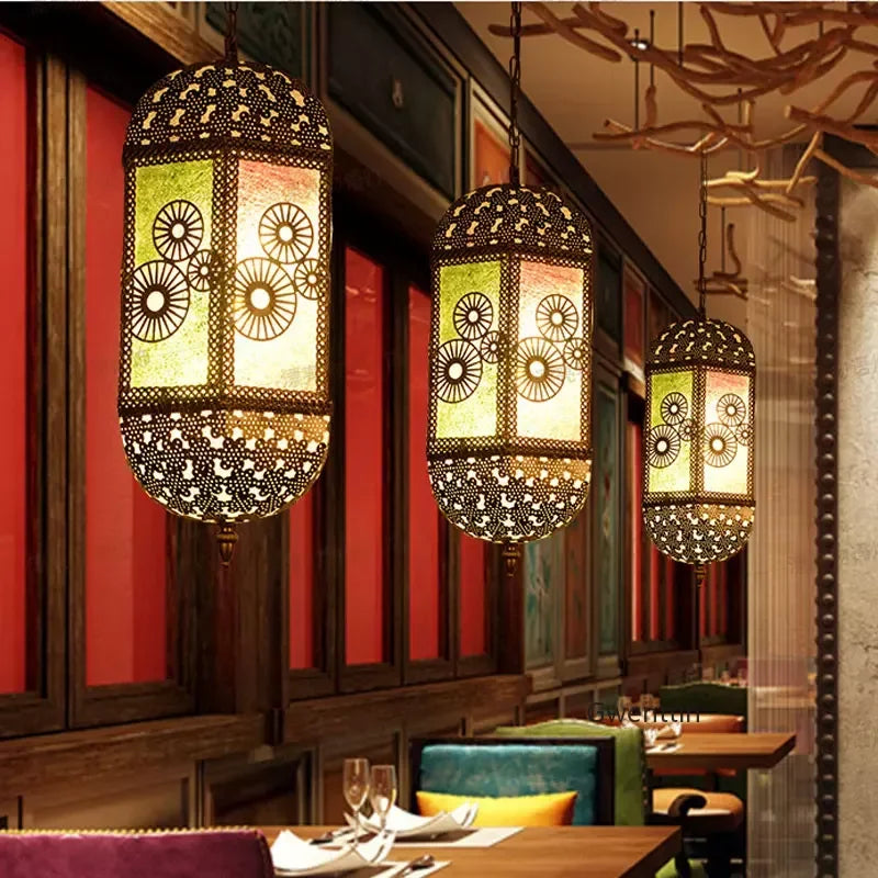 lustre suspendu asiatique décoratif pour intérieur bohème