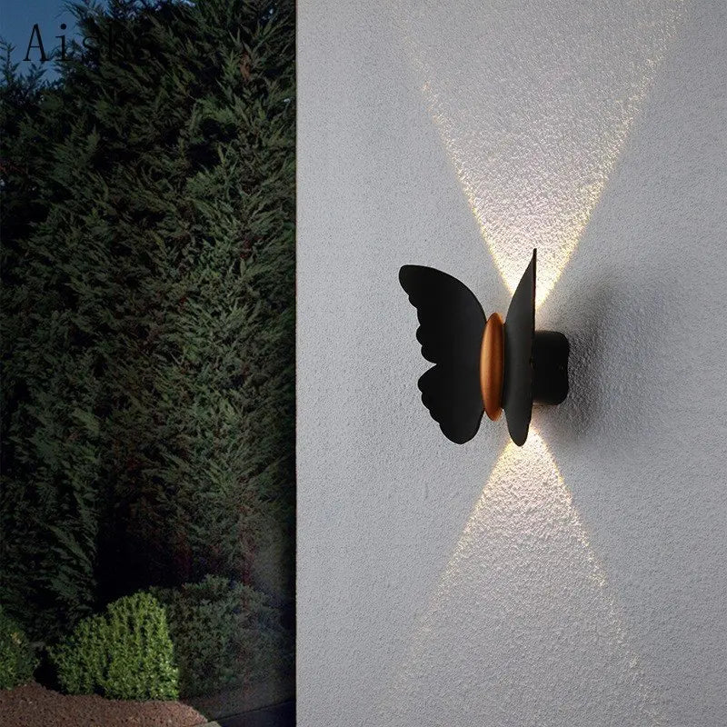 applique murale décorative en forme de papillon étanche pour l'extérieur