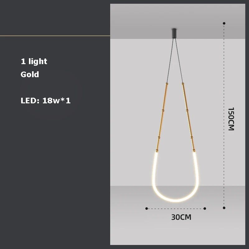 lustre en art déco design suspendu en led