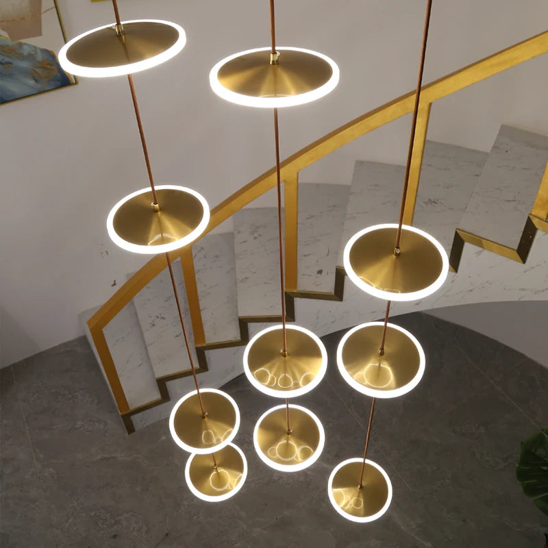 lustre moderne à led pour escalier design et élégant