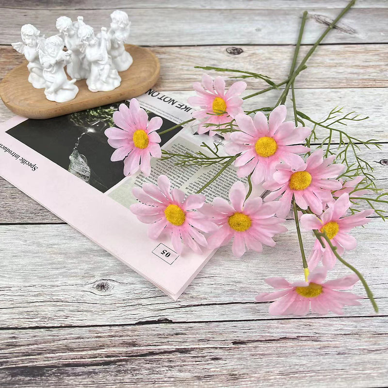 5 têtes de marguerites blanches fleurs artificielles pour décorations festives