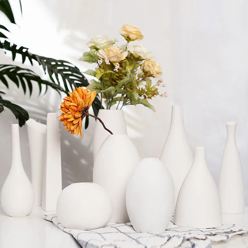 vase en céramique moderne pour fleurs séchées décoration artisanale