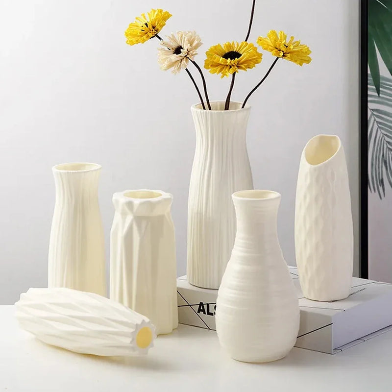 vase à fleurs en plastique style céramique décoration nordique pour maison