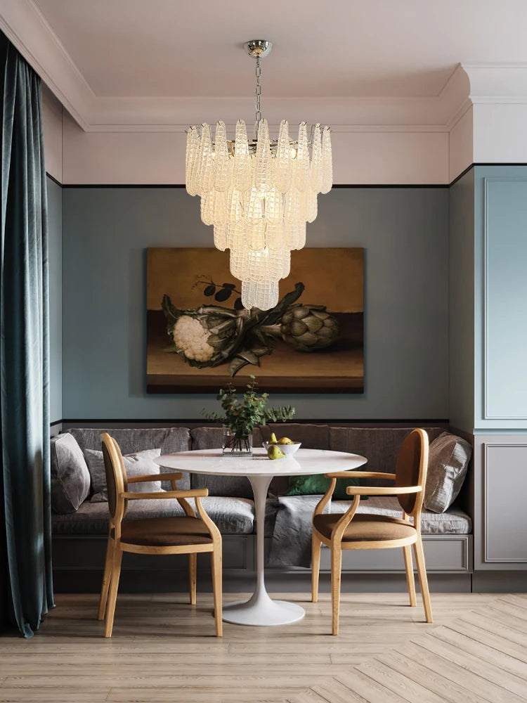 suspension en verre coloré avec feuille décorative pour intérieur chic