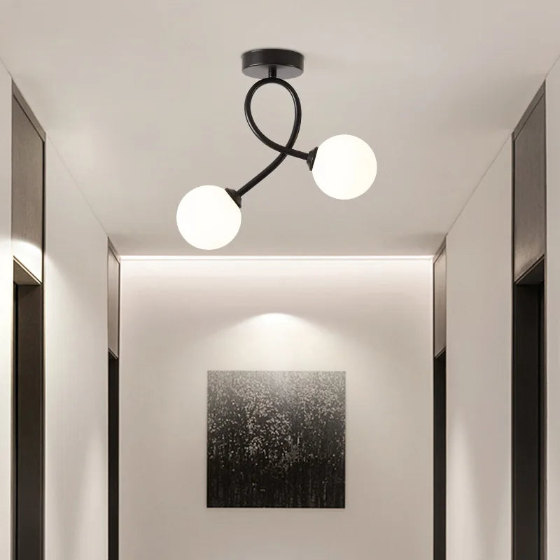plafonnier moderne minimaliste en verre éclairage intérieur