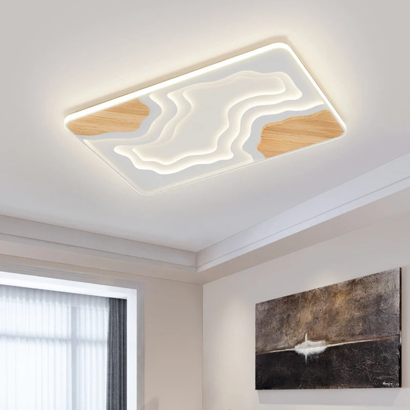 lustre nordique led ultra-mince au grain moderne atmosphérique