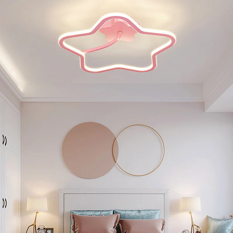 Nordic Modern Personality Led Ceiling Light, Children's Room, Dining Room, Study, Girls Bedroom Pink Decorative Ceiling Light