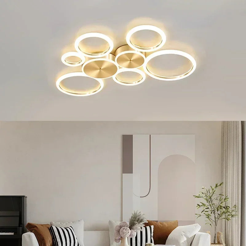 lustre moderne en aluminium avec leds pour intérieur