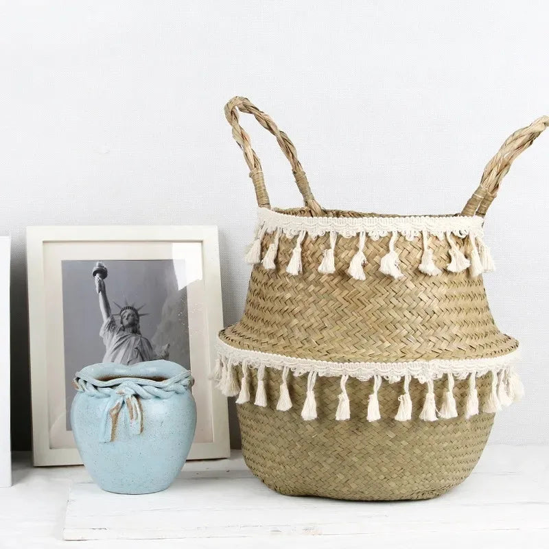 paniers de rangement en osier boho décor faits main en rotin