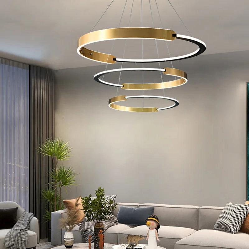 lustre moderne en anneau design pour décoration intérieure