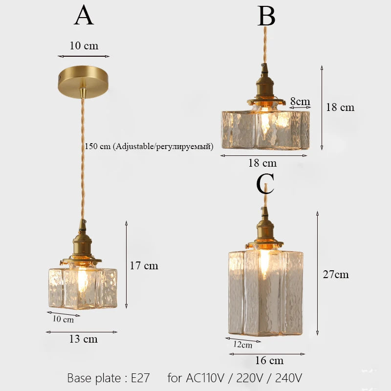 lustre japonais en verre minimaliste moderne avec éclairage led