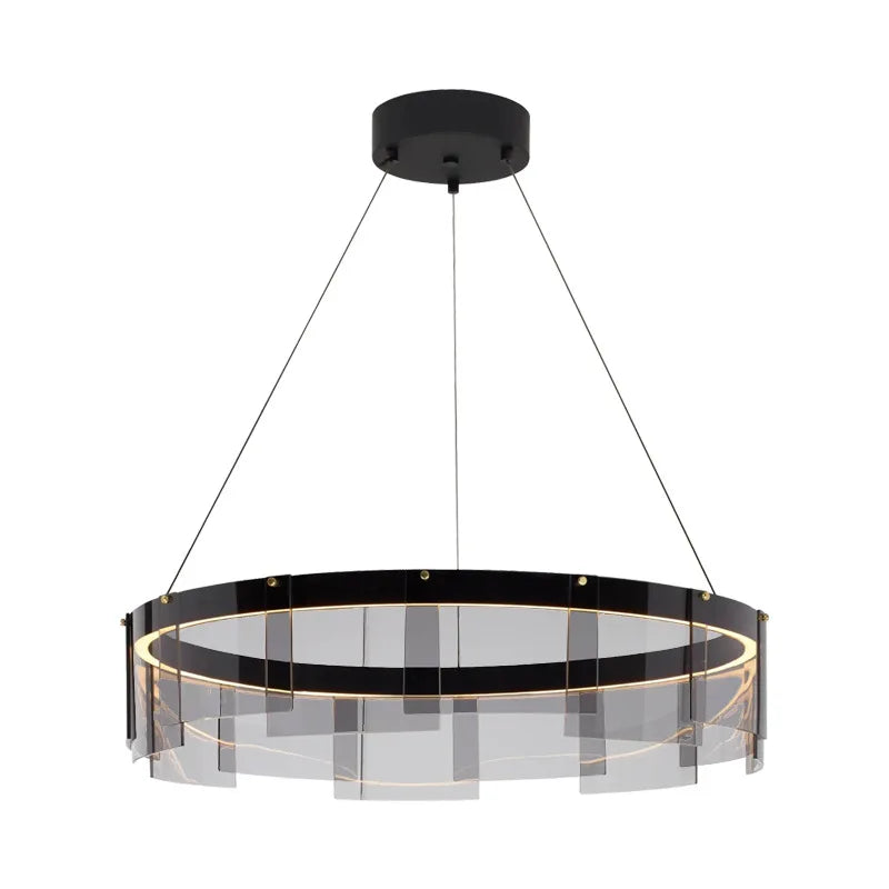 lustre design led en verre stratos pour intérieur