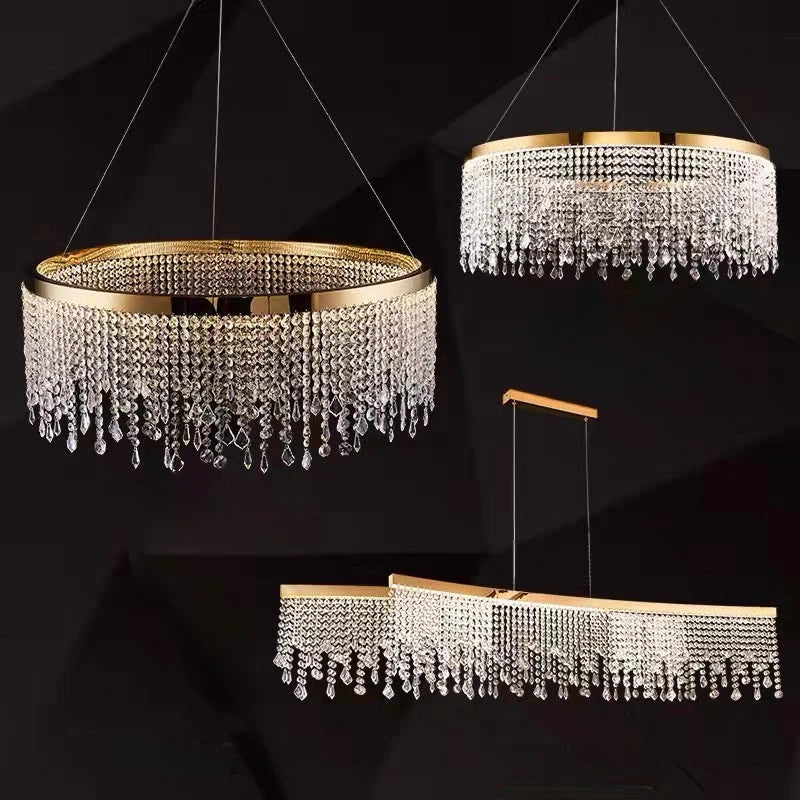 lustre moderne en cristal pour décoration intérieure élégante