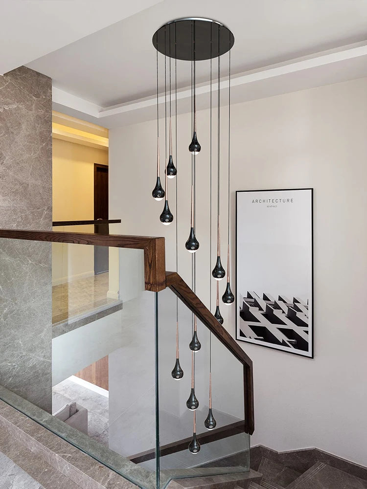 suspension moderne à led pour escalier et intérieur