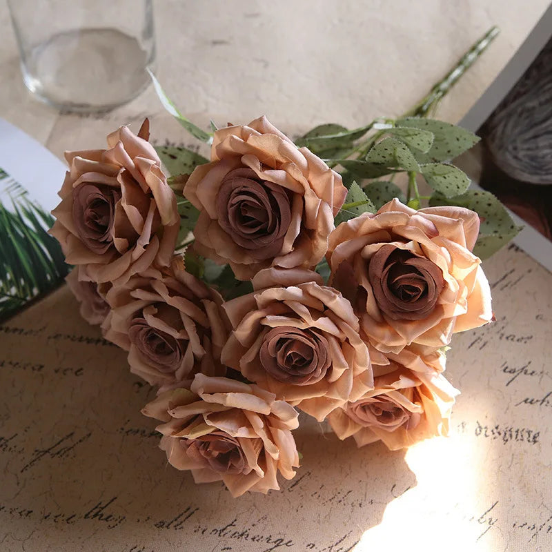 fleurs de roses artificielles bouquet décoration pour la maison et bureau