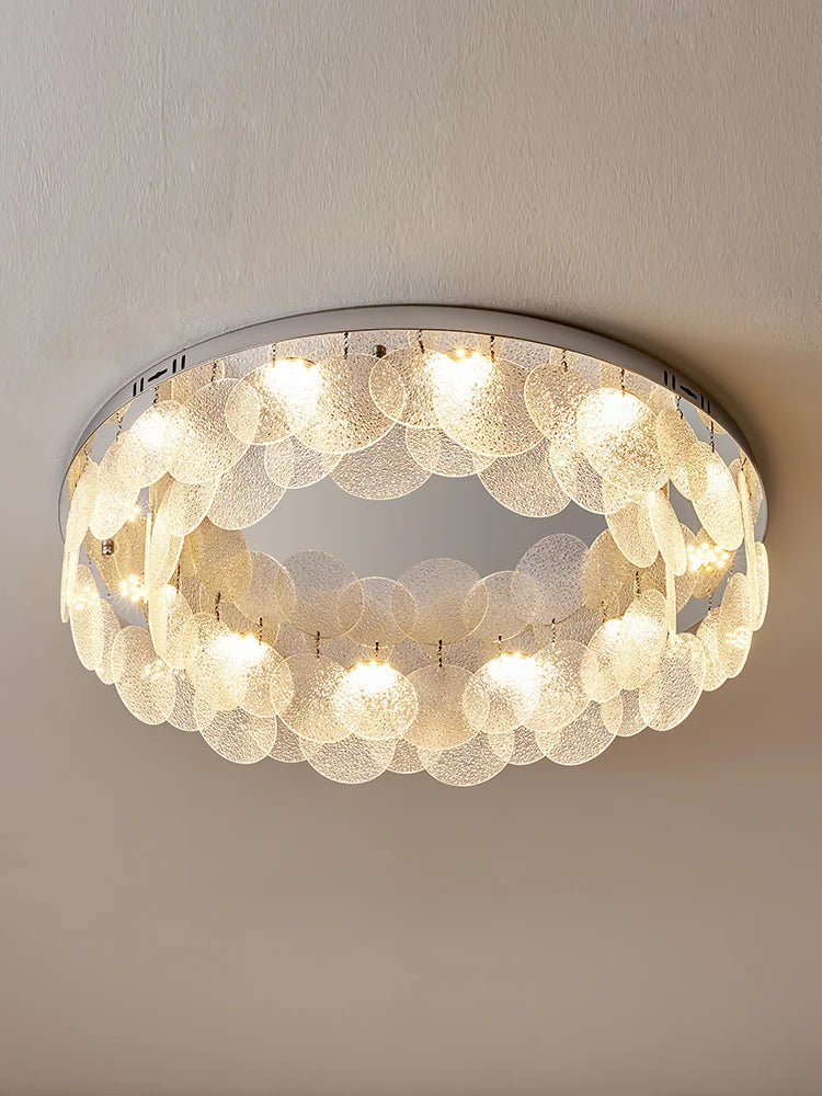 plafonnier led en verre rond de luxe 	 moderne