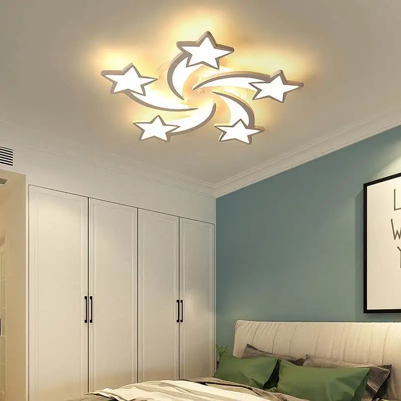 Étoile Led plafonniers acrylique lustres lampe pour enfants garçon et fille chambre salon salle à manger Design intérieur lumières