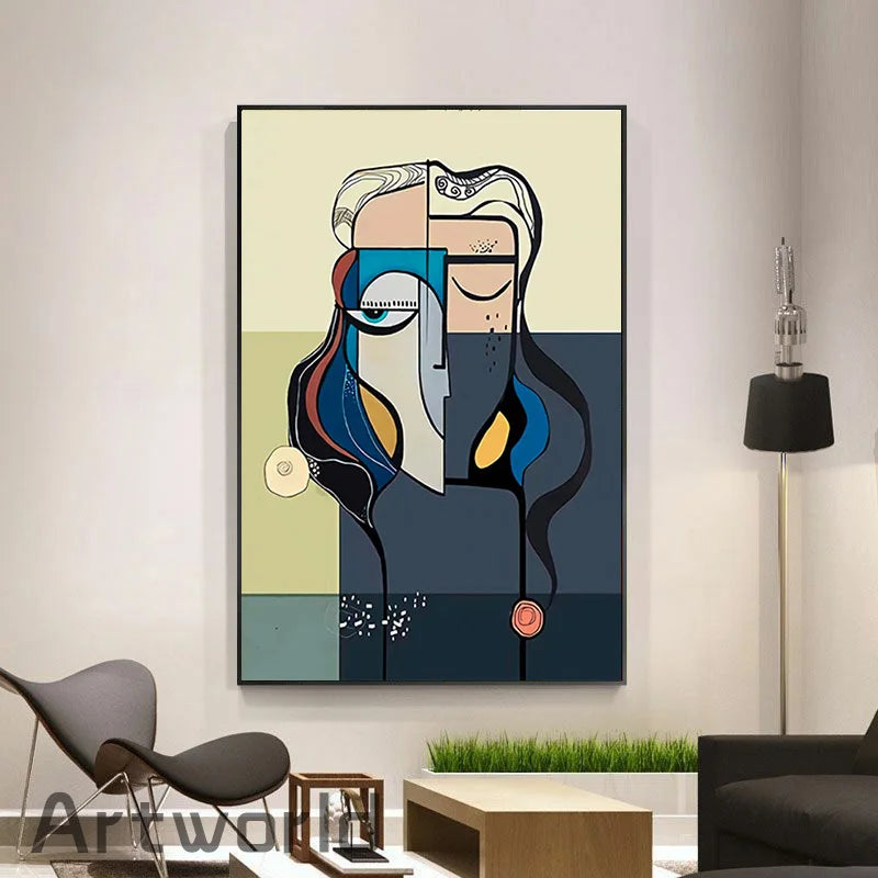 oeuvre abstraite de picasso impression sur toile pour décoration murale