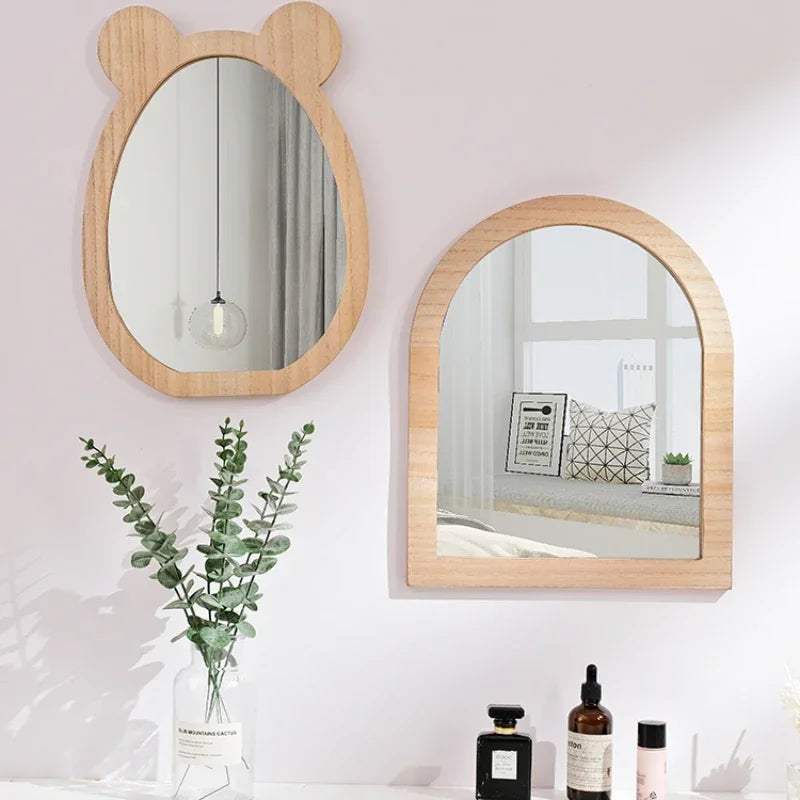 miroirs décoratifs mignons pour enfants en bois à suspendre